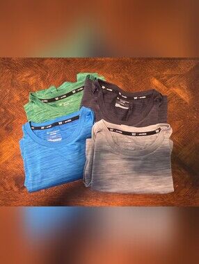 Lot of 4 Tek Gear DryTek Unisex S Relaxed Fit Athleisure Workout Shirts Tees